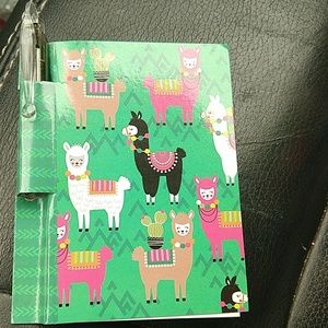 Llama mini notebook with pen